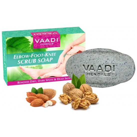 Vaadi Herbals Elbow-Foot-Knee Scrub Soap with Almond & Walnut Scrub (75 gms)