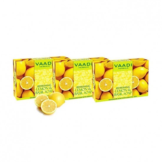 Vaadi Herbals Refreshing Lemon and Basil Soap (75 gms)