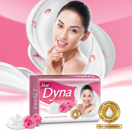 Dyna ROSE & MILK CREAM SOFT SKIN SOAP  (4 x 125 g)