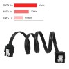 90 Degree Right Angle SATA III 6.0 Gbps SATA Cable (SATA 3 Cable) Black - 40cm - 16 inches Pack of 5