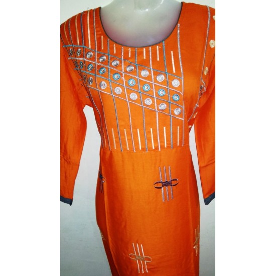 Rayon Designer Kurti Thread Work