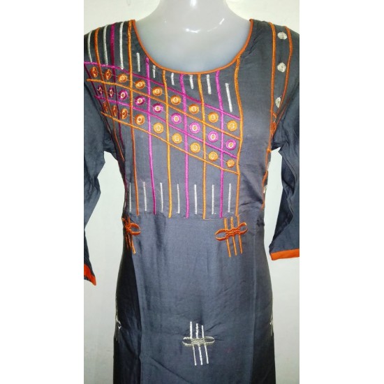 Rayon Designer Kurti Thread Work