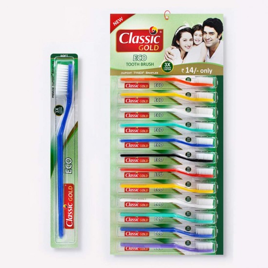 Classic Gold Eco Soft Toothbrushes Pack Of 24